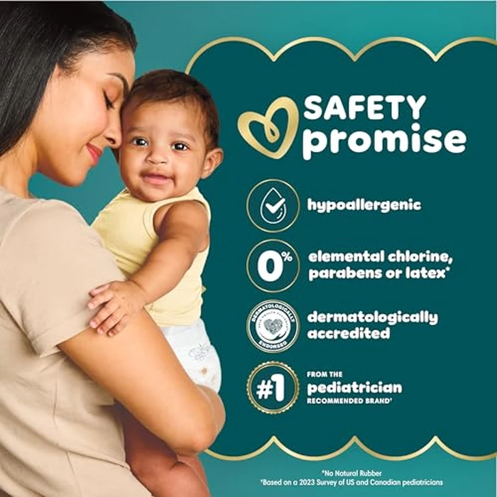 Pampers Swaddlers Diapers, Size 0 (up to 10 lbs), 84 Count, Absorbent, Keeps Baby Dry and Comfortable, Skin Safe Disposable Baby Diaper (Packaging May Vary) by Pampers - Image 3