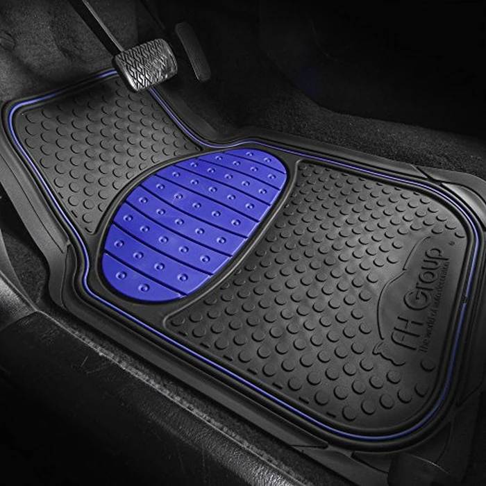 FH Group Heavy-Duty Rubber Car Floor Mats - Universal Fit, Trimmable, Climaproof - For Sedans, SUVs, Trucks - Blue by FH Group - Image 2