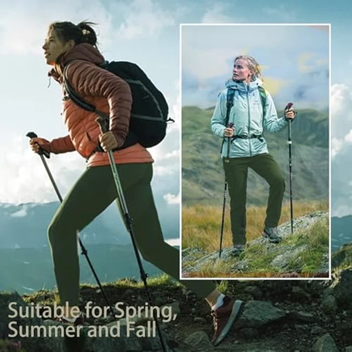 Hidkat Women's Outdoor Hiking Pants Lightweight Comfortable Breathable Quick Dry Stretchy Running Athletic Pants with Zipper Pocket Green by Hidkat - Used - Like New condition