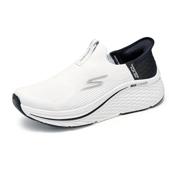 Skechers Women's Max Cushioning Elite 2.0 Eternal Hands Free Slip-ins Sneaker, White/Black, 5.5 Wide by Skechers - Image 1