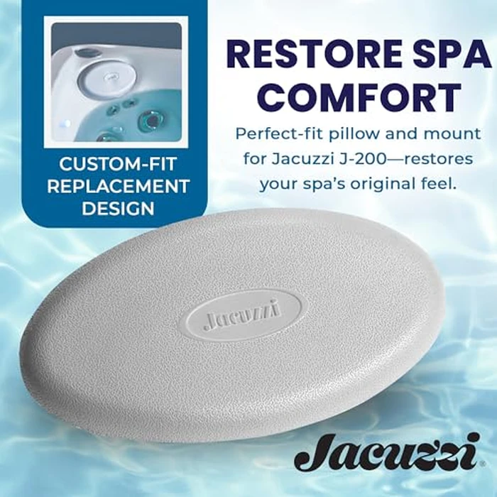 Jacuzzi J-200 Series Spa Pillow - Oval Snap-in Hot Tub Headrest for 2008+, Part #2472‑828, Replacement Spa Pillow, Upgrade Comfort, Tool-Free Installation, Easy to Clean, Long-Lasting Support by Jacuzzi - Image 2