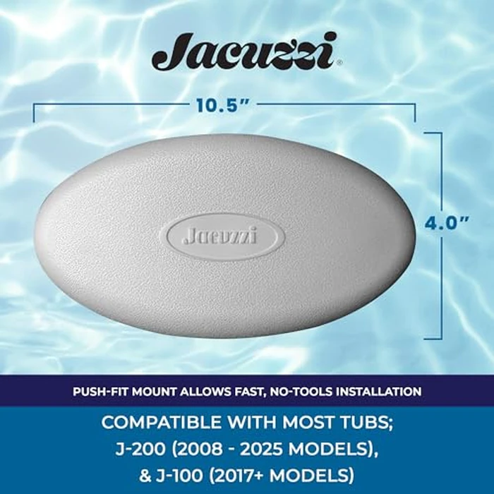 Jacuzzi J-200 Series Spa Pillow - Oval Snap-in Hot Tub Headrest for 2008+, Part #2472‑828, Replacement Spa Pillow, Upgrade Comfort, Tool-Free Installation, Easy to Clean, Long-Lasting Support by Jacuzzi - Image 3
