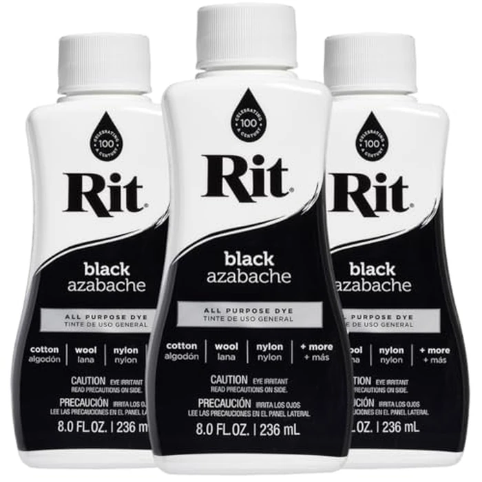 Rit All-Purpose Liquid Dye, Black, 3-Pack by Rit - Image 1