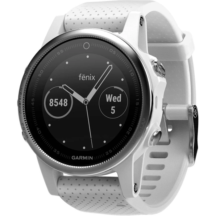 Garmin Fenix 5S GPS Smartwatch - 37MB - 42mm - White Sapphire Edition (Polymer) Case with Carrara White Silicone Silicone Band by Garmin - Image 2