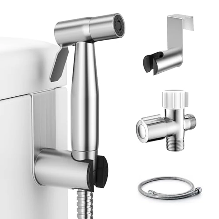 Fekivasy Handheld Bidet Sprayer for Toilet, Muslim Shower Bidet Attachment for Toilet, Adjustable Water Pressure with Bidet Hose for Feminine Wash, Bidet Faucet Cloth Diaper Sprayer for Baby Wash by Fekivasy - Used - Acceptable condition - CA$18.89