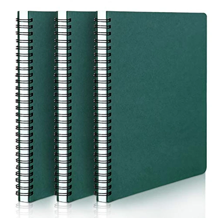 EUSOAR Spiral Journal Notebook, A5 3packs 5.5x8.3" 120 Pages Dark green Lined Travel Writing, Notepad Sketchbook, Students College Ruled Office Business Subject Diary Spiral Book Journal by EUSOAR - Image 1