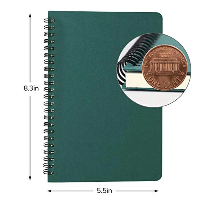 EUSOAR Spiral Journal Notebook, A5 3packs 5.5x8.3" 120 Pages Dark green Lined Travel Writing, Notepad Sketchbook, Students College Ruled Office Business Subject Diary Spiral Book Journal by EUSOAR - Image 2