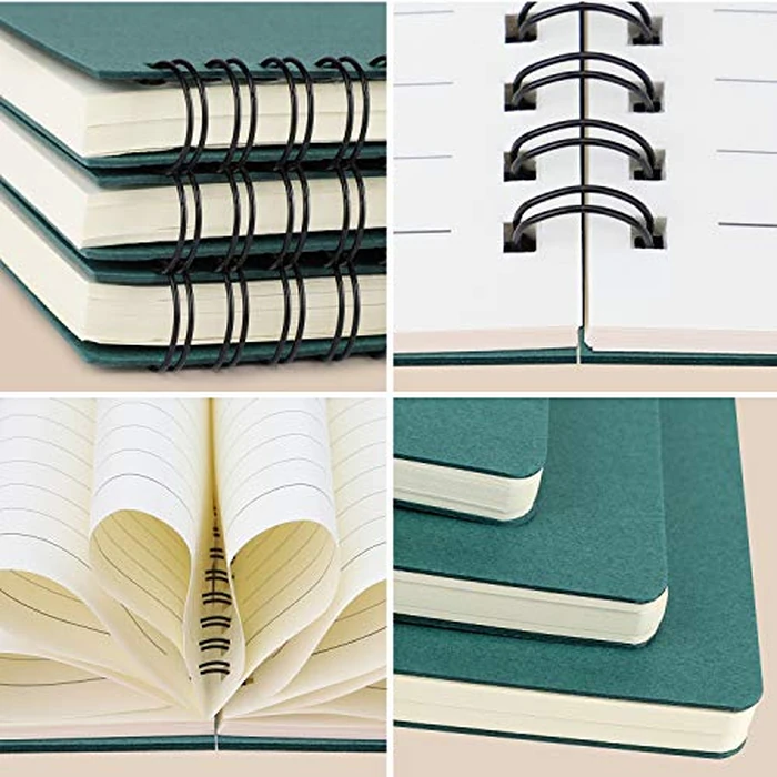 EUSOAR Spiral Journal Notebook, A5 3packs 5.5x8.3" 120 Pages Dark green Lined Travel Writing, Notepad Sketchbook, Students College Ruled Office Business Subject Diary Spiral Book Journal by EUSOAR - Image 3