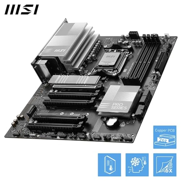 MSI PRO B840-P WiFi ProSeries Motherboard (AMD Ryzen 9000/8000/7000 Series Processors, AM5, DDR5, PCIe 4.0, M.2, SATA 6Gb/s, USB 3.2 Gen 2, HDMI/DP, Wi-Fi 6E, Bluetooth 5.3, 2.5Gbps LAN, ATX) by MSI - Image 4