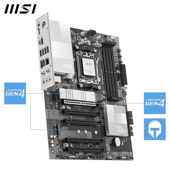 MSI PRO B840-P WiFi ProSeries Motherboard (AMD Ryzen 9000/8000/7000 Series Processors, AM5, DDR5, PCIe 4.0, M.2, SATA 6Gb/s, USB 3.2 Gen 2, HDMI/DP, Wi-Fi 6E, Bluetooth 5.3, 2.5Gbps LAN, ATX) by MSI - Image 5