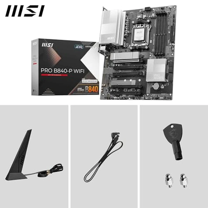 MSI PRO B840-P WiFi ProSeries Motherboard (AMD Ryzen 9000/8000/7000 Series Processors, AM5, DDR5, PCIe 4.0, M.2, SATA 6Gb/s, USB 3.2 Gen 2, HDMI/DP, Wi-Fi 6E, Bluetooth 5.3, 2.5Gbps LAN, ATX) by MSI - Image 7