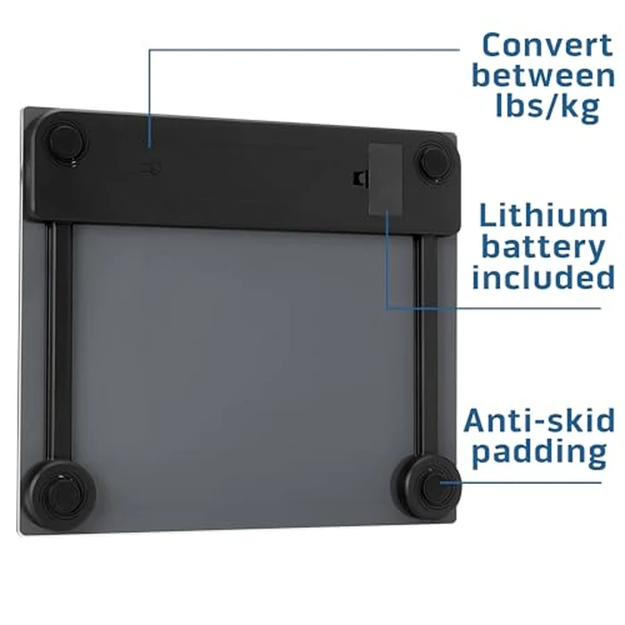 Health o meter Extra Wide Digital Bathroom Scale - 500 lb Capacity, 13.5"x11.8" Platform, Tracks 4 Users, 3.5" LCD Display, Precision Weighing, 2 AAA Batteries - Accurate, Easy to Read, Durable by Health o meter - Image 5