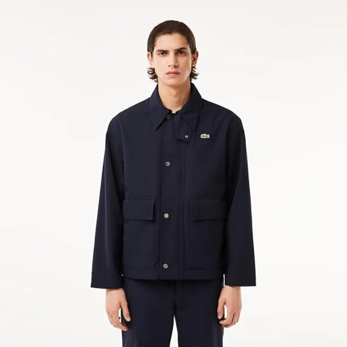 Lacoste Men's Light Weight Short Parka Jacket W/Pockets, Abysm, L/XL by Lacoste - Image 1