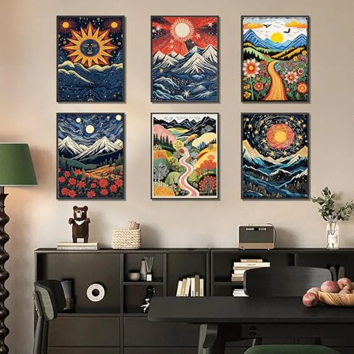 DOTSOPS Diamond Painting Kits Art Adults Painting Kit Crafts DIY 5D Diamond Art Packs Kits Full for Adults Beginner Home Wall Decoration Gift 11.8x15.7 Inches (6 Pack Landscape Abstract) by DOTSOPS - Image 5