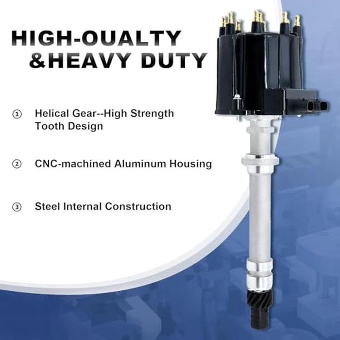 Distributor 100% New Compatible with 87-95 Chevy GMC C/K 1500 2500 3500 Pickup Truck Van Camaro V8 305 350 454 5.0 5.7 7.4L Small Block Big Block TBI EFI LG4 LB9 1103698 1103749 30-1830 Black Cap by BDELI - Image 4