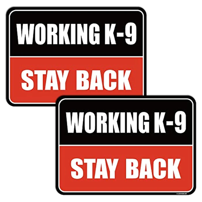 GEEKBEAR Working K-9 Car Magnet - Reflective Waterproof Magnetic Sign - 11.7 x 8.2 in (Black/Red, 2 Pack) by GEEKBEAR - Image 1
