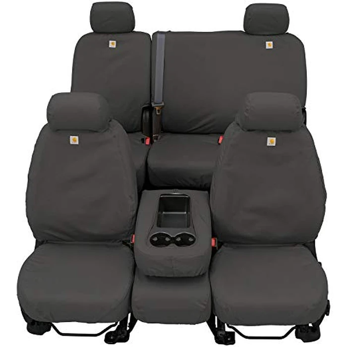 Covercraft - SSC3328CAGY Carhartt SeatSaver Front Row Custom Fit Seat Cover for Select Ford F-250 Super Duty/F-350 Super Duty Models - Duck Weave (Gravel) by Covercraft - Image 1