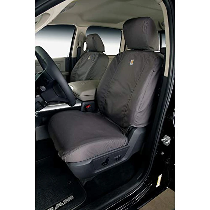 Covercraft - SSC3328CAGY Carhartt SeatSaver Front Row Custom Fit Seat Cover for Select Ford F-250 Super Duty/F-350 Super Duty Models - Duck Weave (Gravel) by Covercraft - Image 4