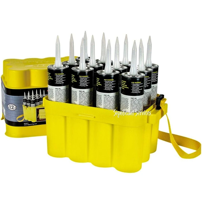 Flexzilla Legacy GCB12 Porta-Pak Grease Caulk Tube Storage Carry Box Case (12 Pack) - Yellow by Flexzilla - Image 1