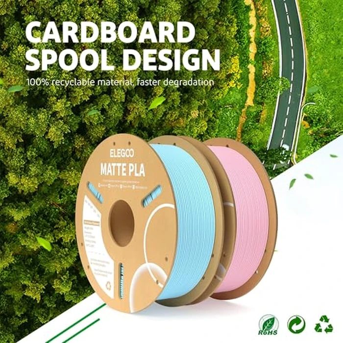 ELEGOO Matte PLA Filament Earth Brown 1KG, 1.75mm 3D Printer Filament Dimensional Accuracy +/- 0.02mm, 1kg Carboard Spool (2.2lbs) for Most FDM 3D Printers by ELEGOO - Image 7
