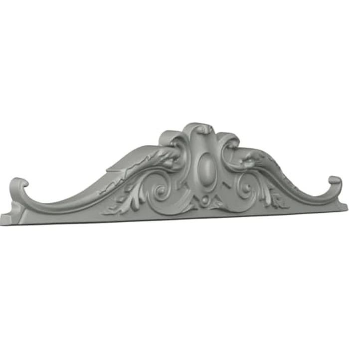 Ekena Millwork 42 3/8"W x 8 3/8"H x 2 1/2"P Kendall Center with Scrolls Onlay by Ekena Millwork - Image 2