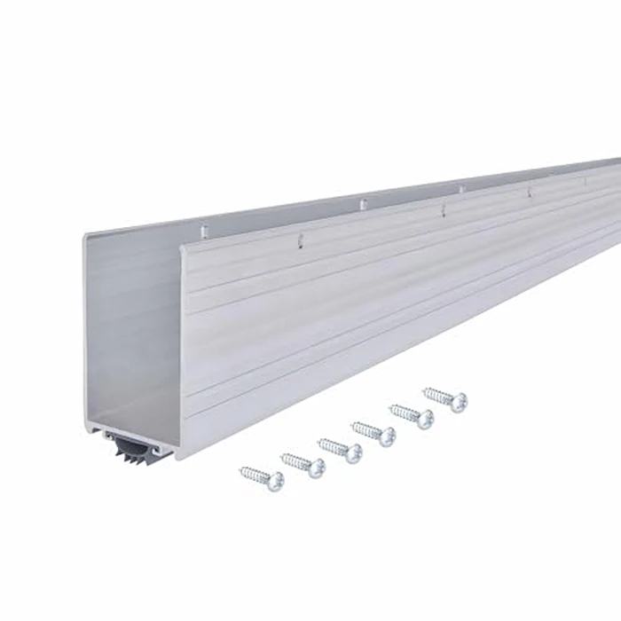 M-D Building Products 68593 U Shaped Aluminum Door Sweep with Vinyl Seal & Kick Plate - Front Door Weather Stripping Bottom Seal, Energy Saving Door Bottom Extender for Exterior Doors, 36 Inch Silver by M-D Building Products - Used - Very Good condition