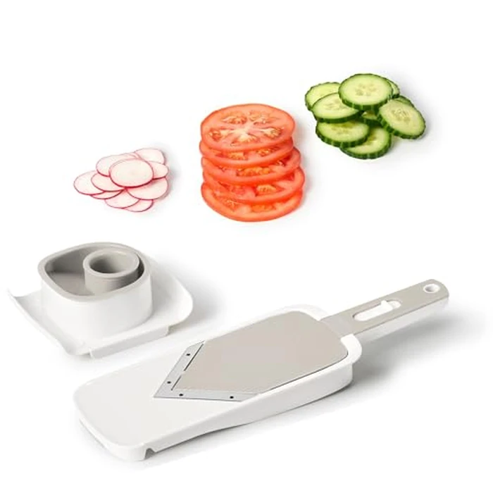 Starfrit V-Slicer Handheld Mandoline, Adjustable Slice 1-3.5mm, Ergonomic Pushers & Safety Guard, Perfect for Onions, Carrots, Potatoes, Cucumbers by Starfrit - Used - Like New condition