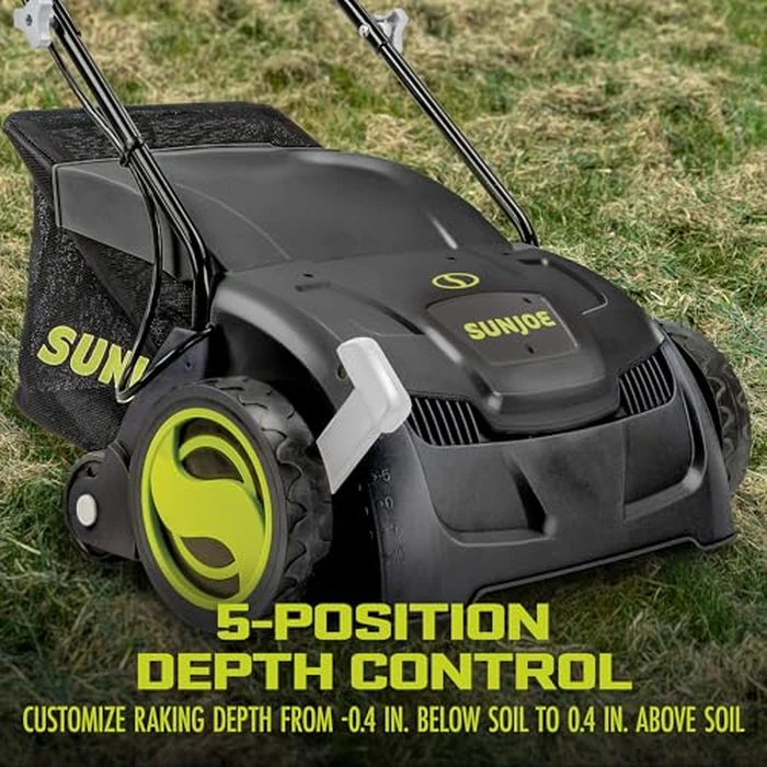 Sun Joe Corded Electric Dethatcher & Scarifier with 8-Gal Bag, 12.6-Inch Cutting Width, 12-Amp Motor - Heavy-Duty Yard Trimmer for Gardening Care and Lawn Maintenance, AJ801E by Sun Joe - Image 8