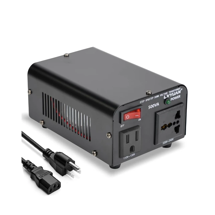 LVYUAN Voltage Transformer Converter 500 Watt Step Up/Down Convert from 110-120 Volt to 220-240 Volt and from 220-240 Volt to 110-120 Volt with US Outlet, Universal Outlet, Circuit Breaker by LVYUAN - Used - Like New condition - CA$33.69