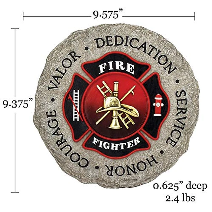 Spoontiques Firefighter Stepping Stone Outdoor Garden Décor, Multicolor by Spoontiques - Image 4