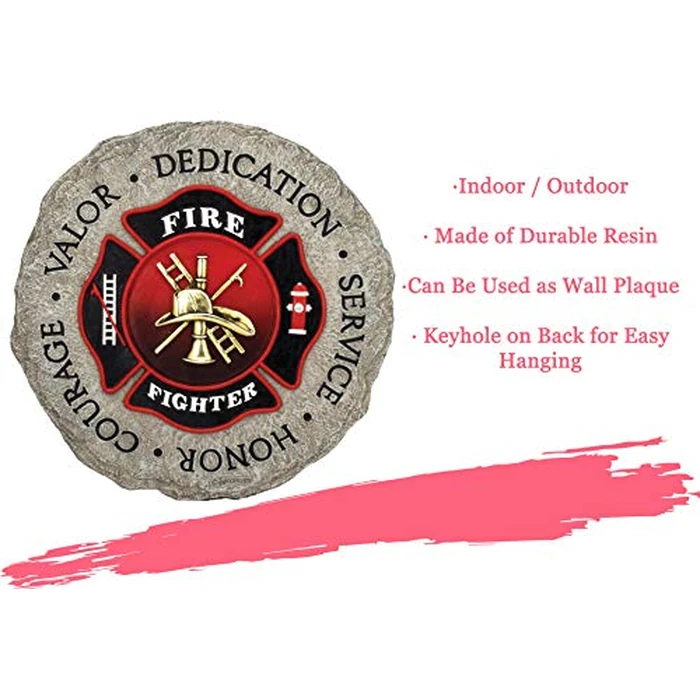 Spoontiques Firefighter Stepping Stone Outdoor Garden Décor, Multicolor by Spoontiques - Image 5