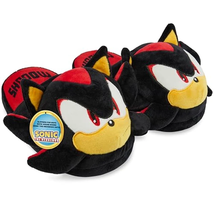 Get Trend Shadow Slippers for Boys, US 11.5-2.5, Plush, Fuzzy House Shoes, Kids Character Slippers, Indoor Wear Comfy Footwear, Gifts for Boys (13.5/1 US, Black/Multi Shadow) by Get Trend - Used - Very Good condition