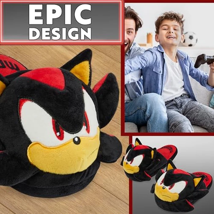 Get Trend Shadow Slippers for Boys, US 11.5-2.5, Plush, Fuzzy House Shoes, Kids Character Slippers, Indoor Wear Comfy Footwear, Gifts for Boys (13.5/1 US, Black/Multi Shadow) by Get Trend - Image 2