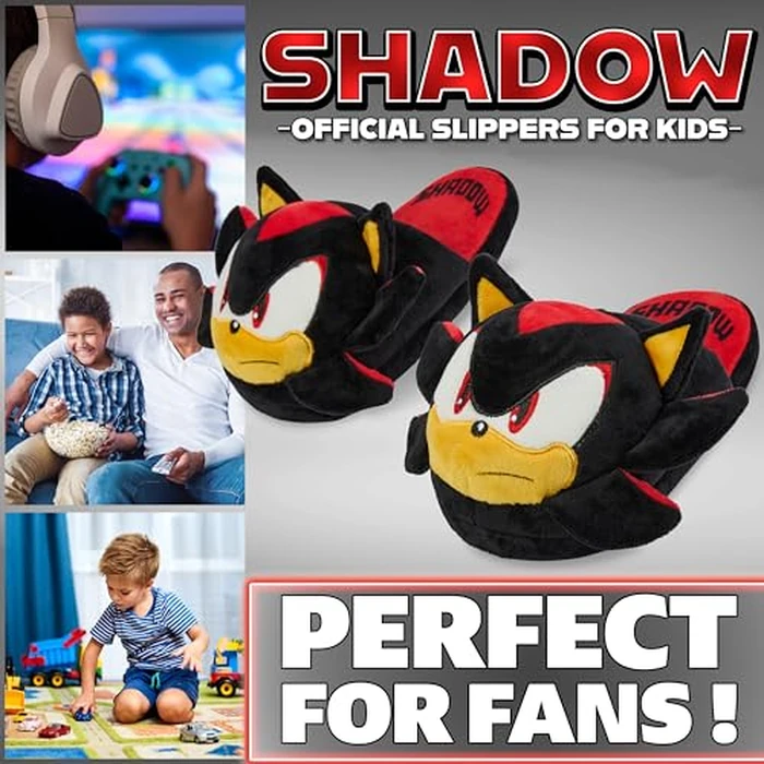 Get Trend Shadow Slippers for Boys, US 11.5-2.5, Plush, Fuzzy House Shoes, Kids Character Slippers, Indoor Wear Comfy Footwear, Gifts for Boys (13.5/1 US, Black/Multi Shadow) by Get Trend - Image 3