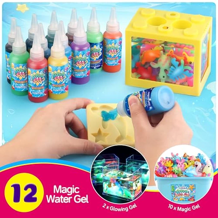Aqua Fairy Water Gel Kit for Kid, Magic Water Elf Toy Kits with 12PCS Magic Gel and Animal Molds-Gift for Christmas,Birthday,New Year,Creative Art Craft Kit for Girls 6 7 8 10 Year Old by wookidel - Image 3