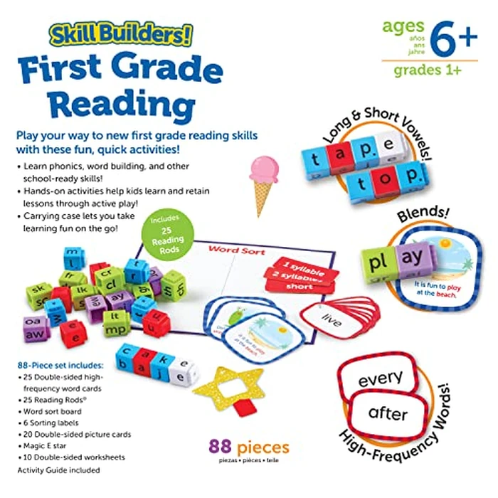 Learning Resources Skill Builders! 1st Grade Reading - 88 Pieces, Ages 6+ First Grade Learning Materials, Homeschool and Classroom Supplies, Reading Games for Kids by Learning Resources - Image 5