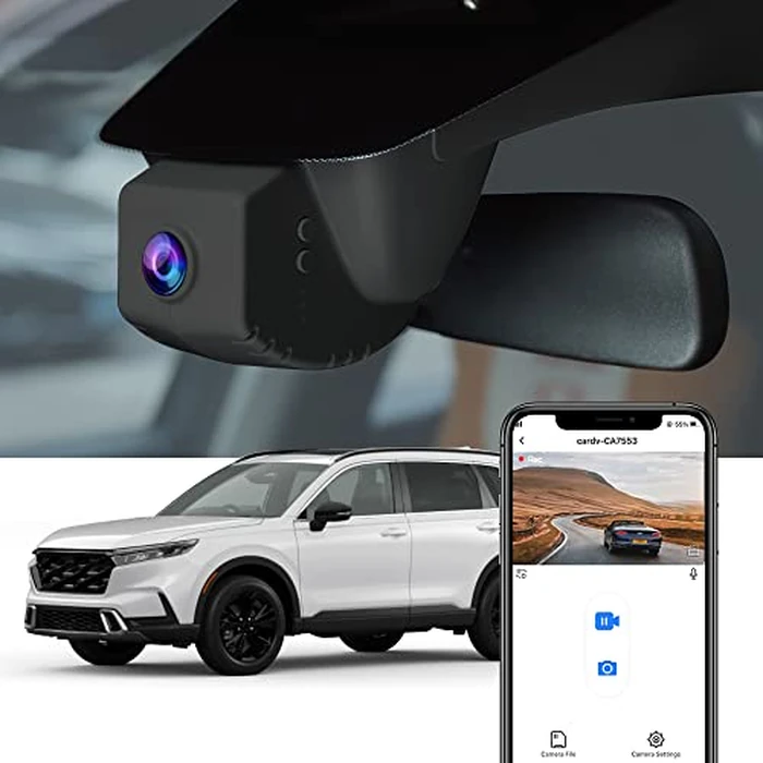 Fitcamx 4K Dash Cam Suitable for Honda CR-V 2023-2026 (Black) LX EX EX-L Trail Sport Touring Hybrid, OEM Factory Look, UHD 2160P Video, WiFi & APP, Loop Recording, G-Sensor, Plug & Play, 64GB Card by FITCAMX - Image 1