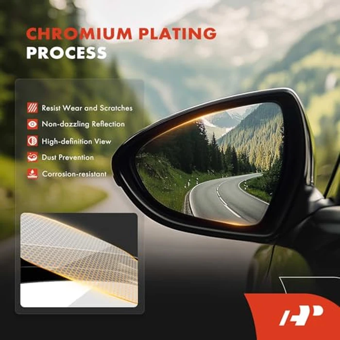 A-Premium Left Driver Side Non-Heated Mirror Glass with Backing Plate - Compatible with Toyota Prius C 2012-2019 - Exterior Side View Flat Mirror by A-premium - Image 4