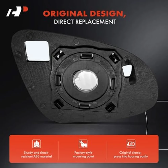 A-Premium Left Driver Side Non-Heated Mirror Glass with Backing Plate - Compatible with Toyota Prius C 2012-2019 - Exterior Side View Flat Mirror by A-premium - Image 5