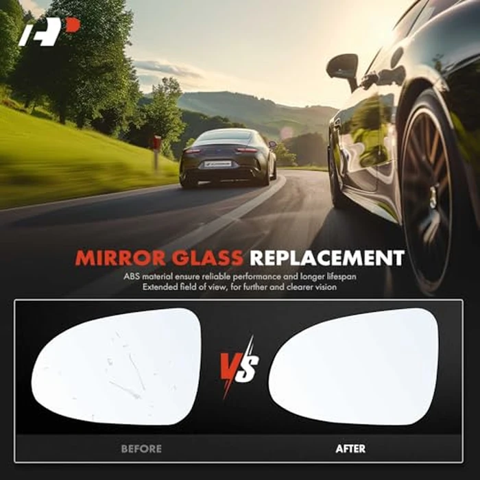 A-Premium Left Driver Side Non-Heated Mirror Glass with Backing Plate - Compatible with Toyota Prius C 2012-2019 - Exterior Side View Flat Mirror by A-premium - Image 6