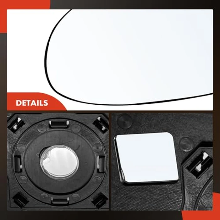 A-Premium Left Driver Side Non-Heated Mirror Glass with Backing Plate - Compatible with Toyota Prius C 2012-2019 - Exterior Side View Flat Mirror by A-premium - Image 7