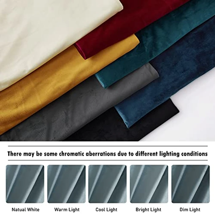 RYB HOME Stone Blue Velvet Curtains 94 inches, Back Tab Soft Fabric Room Darkening Thermal Insulated Luxurious Home Decor Curtains for Living Room Bedroom, W 52" x L 94", 2 Panels Set by RYB HOME - Image 7