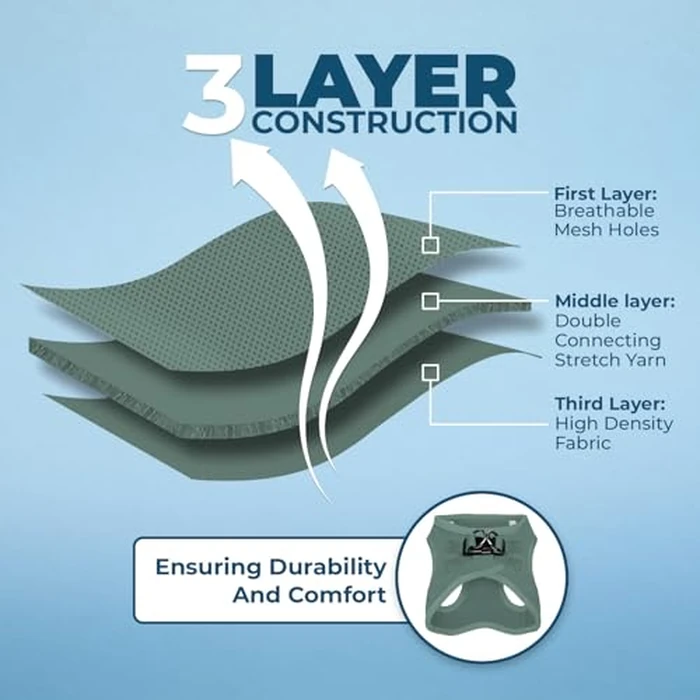 Best Pet Supplies Voyager Step-in Air Harness - All Weather Mesh, Reflective, No Pull Harness for Dogs, Cats - Secure with Hook & Loop Fastener, Buckle, Double D-Rings - Moss Green, M by Best Pet Supplies - Image 4