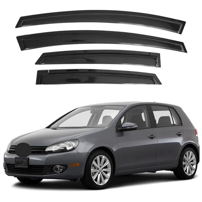 IG Window Visors Fit for 2010-2014 Volkswagen Golf, Out-Channel Rain Guards Vent Wind Deflectors 4PC, Car Accessories for 10-14 VW Golf (5-Door Only) by Immortal Group - Used - Good condition