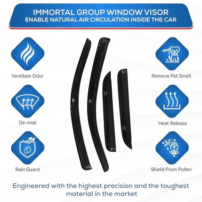 IG Window Visors Fit for 2010-2014 Volkswagen Golf, Out-Channel Rain Guards Vent Wind Deflectors 4PC, Car Accessories for 10-14 VW Golf (5-Door Only) by Immortal Group - Image 4
