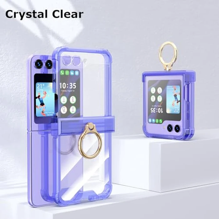 DAKORIE Case for Samsung Galaxy Z Flip 6 Case with Ring Shockproof Kickstand Hinge Protection Phone Cover for Samsung Galaxy Z Flip 6 5G(Crystal Purple) by DAKORIE - Image 7