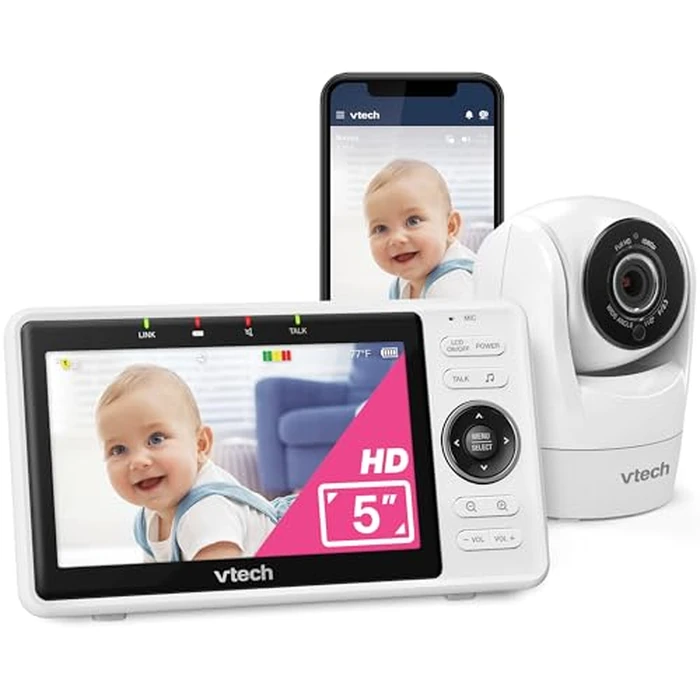 VTech VM901 Smart WiFi Baby Monitor - 1080p Camera, 5" HD Screen, Remote Pan Tilt Zoom, Free App, Night Vision, No Subscription by VTech - Image 1