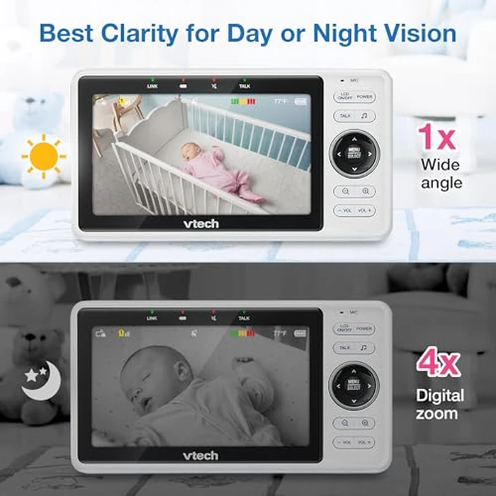VTech VM901 Smart WiFi Baby Monitor - 1080p Camera, 5" HD Screen, Remote Pan Tilt Zoom, Free App, Night Vision, No Subscription by VTech - Image 3