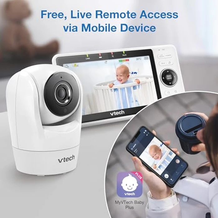 VTech VM901 Smart WiFi Baby Monitor - 1080p Camera, 5" HD Screen, Remote Pan Tilt Zoom, Free App, Night Vision, No Subscription by VTech - Image 4