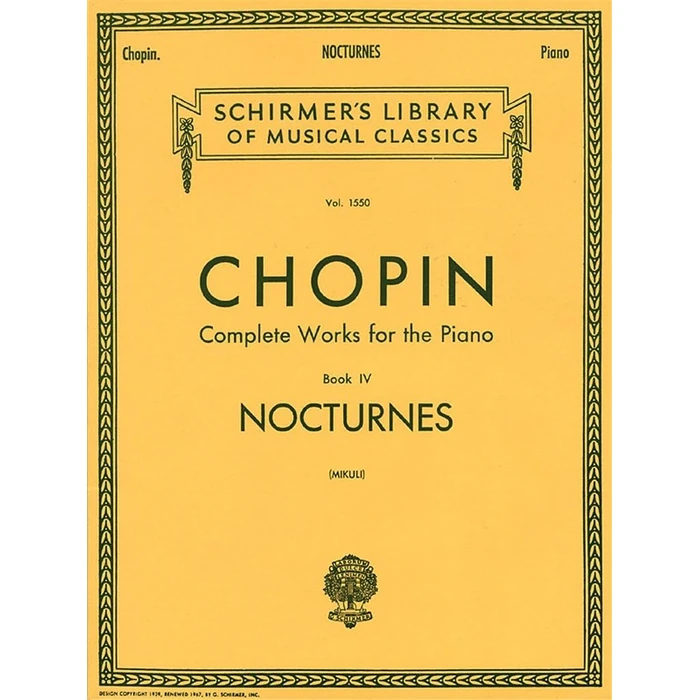 Nocturnes: Schirmer Library of Classics Volume 1550 Piano Solo by G. Schirmer, Inc. - Used - Like New condition